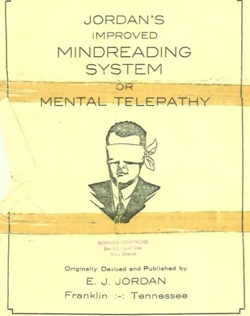 Jordan’s Improved Mindreading System or Mental Telepathy by E J
