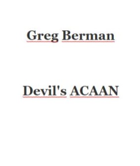 Greg Berman - Devil’s Acaan