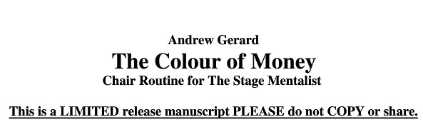 Andrew Gerard - the Color of Money - Click Image to Close