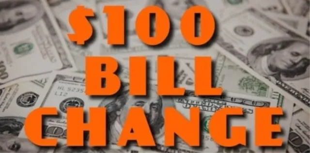 $100 Bill Change by Conjuror Community - Click Image to Close