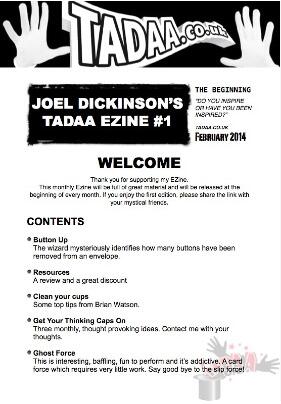 Joel Dickinson - TADAA EZINE Issue 1 - Click Image to Close