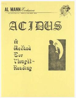 Al Mann - Acidus - A Method for Thought Reading - Click Image to Close