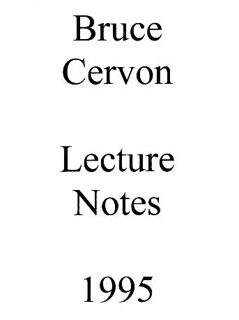 Bruce Cervon - Lecture notes 1995 - Click Image to Close