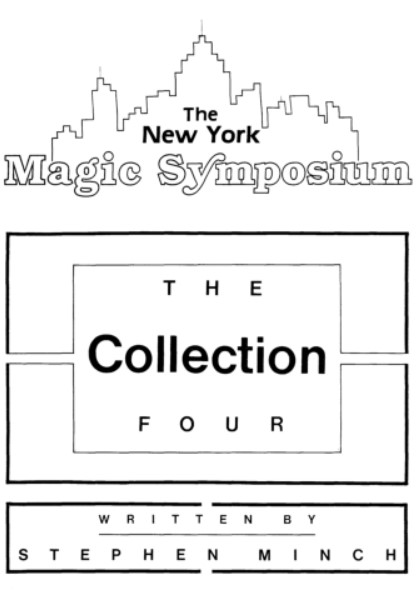 Stephen Minch - The New York Magic Symposium Vol 4 - Click Image to Close