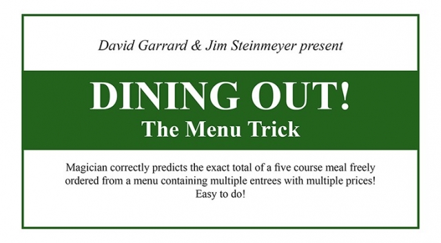 Dining Out! The Menu Trick by David Garrard and Jim Steinmeyer - Click Image to Close