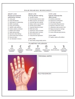 Palm Reading Worksheet - Click Image to Close