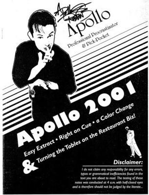 Apollo Robbins - Lecture Note Apollo 2001 - Click Image to Close