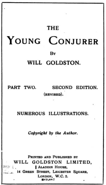 Will Goldston - The Young Conjurer Vol2 By Will Goldston - Click Image to Close