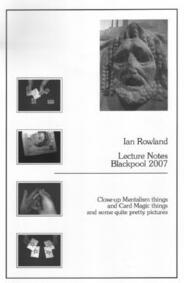 Ian Rowland - Lecture Notes(Blackpool 2007) - Click Image to Close