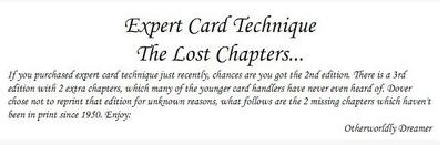 Dai Vernon - Expert Card Technique (The Lost Chapters) - Click Image to Close